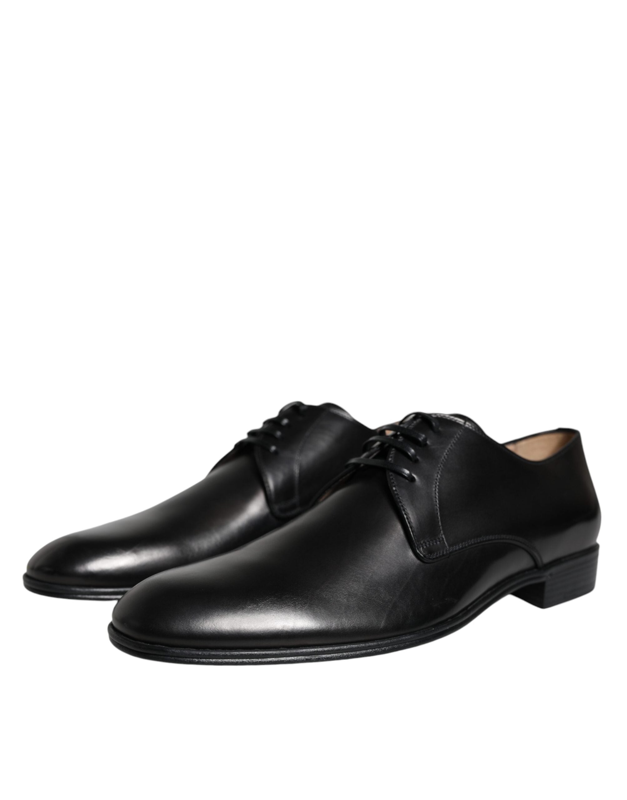 Dolce &amp; Gabbana Black Leather Derby Formal Dress Shoes