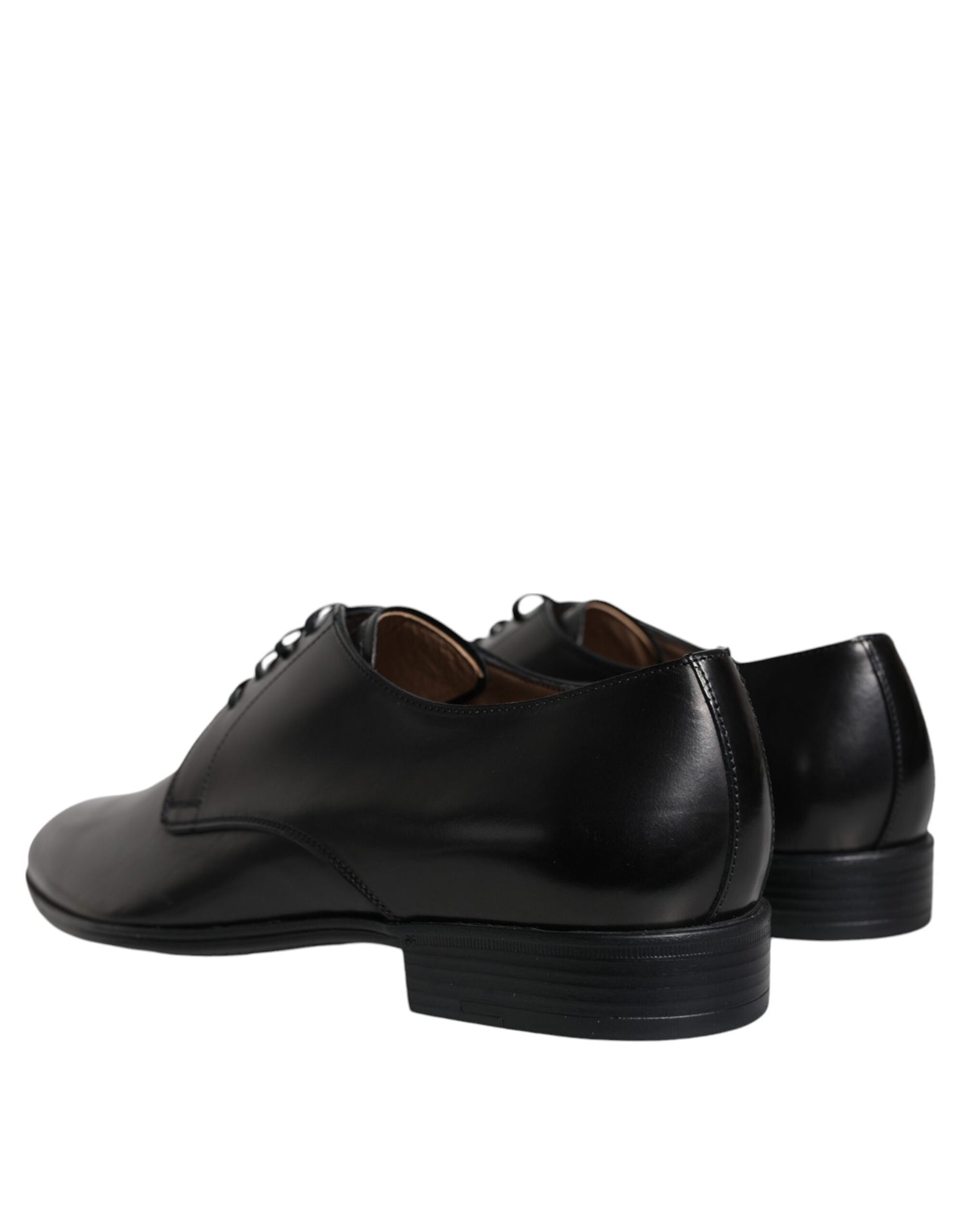 Dolce &amp; Gabbana Black Leather Derby Formal Dress Shoes