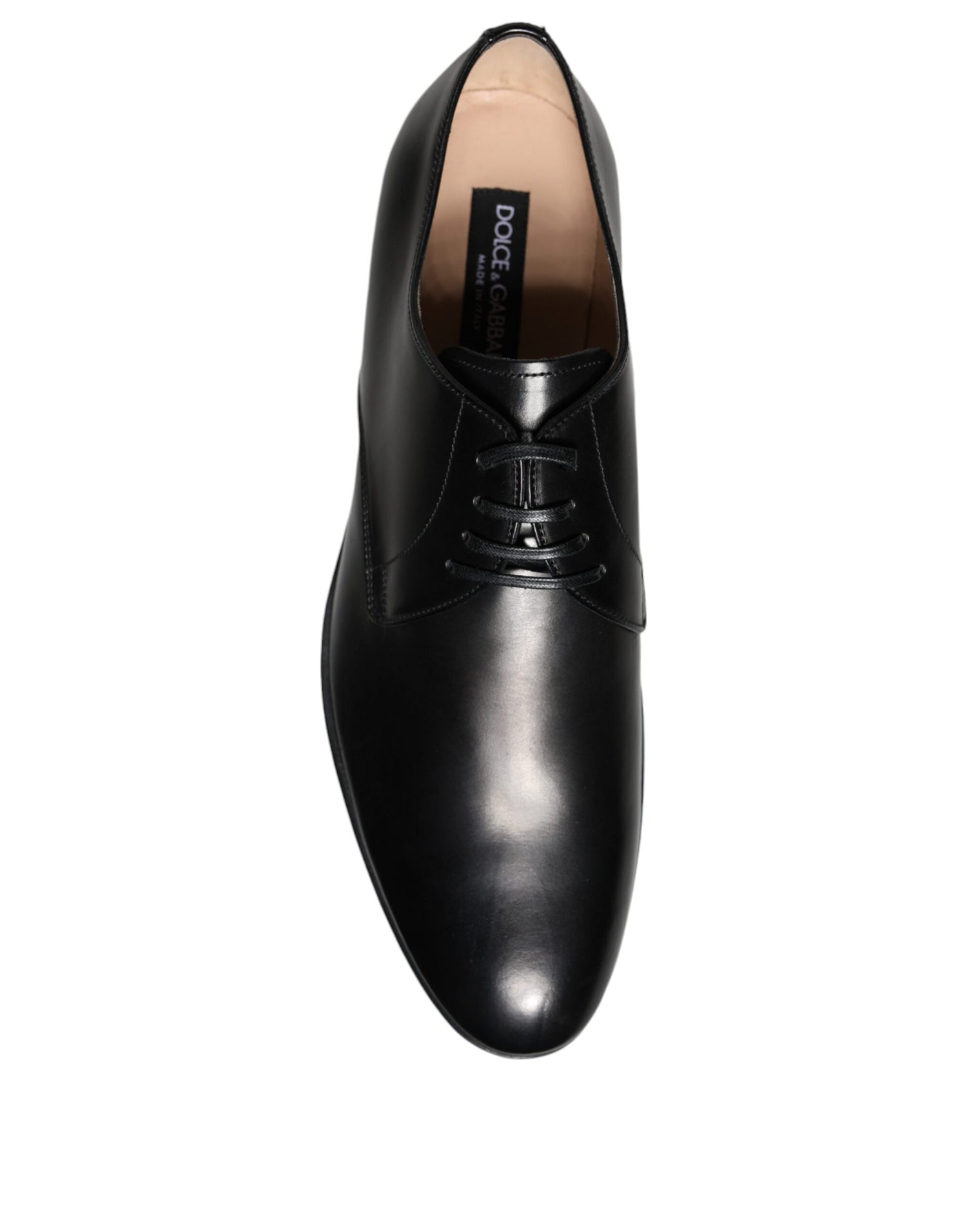 Dolce &amp; Gabbana Black Leather Derby Formal Dress Shoes