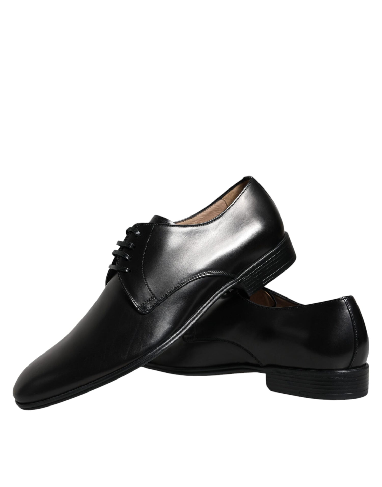 Dolce &amp; Gabbana Black Leather Derby Formal Dress Shoes