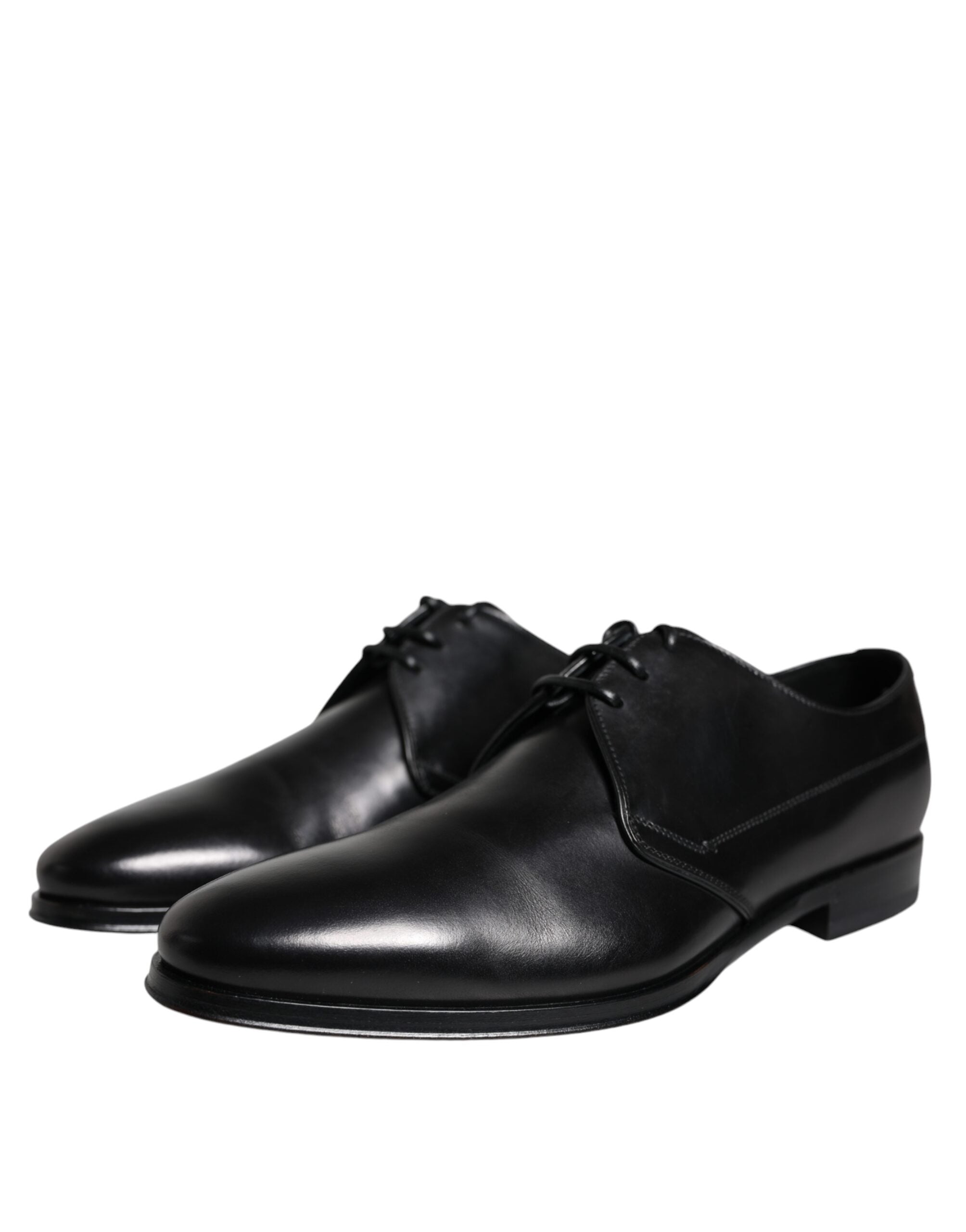 Dolce &amp; Gabbana Black Leather Derby Formal Dress Shoes