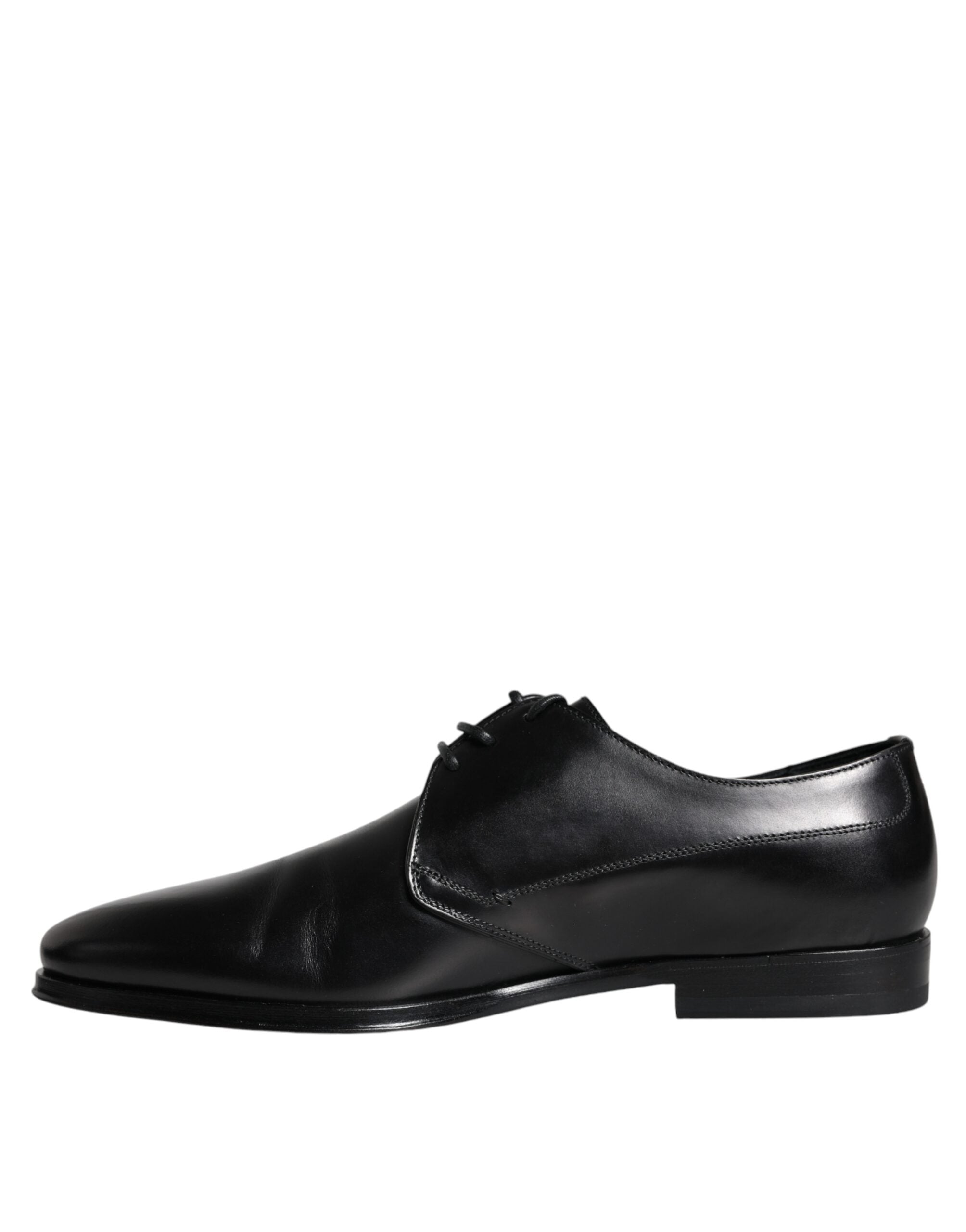 Dolce &amp; Gabbana Black Leather Derby Formal Dress Shoes