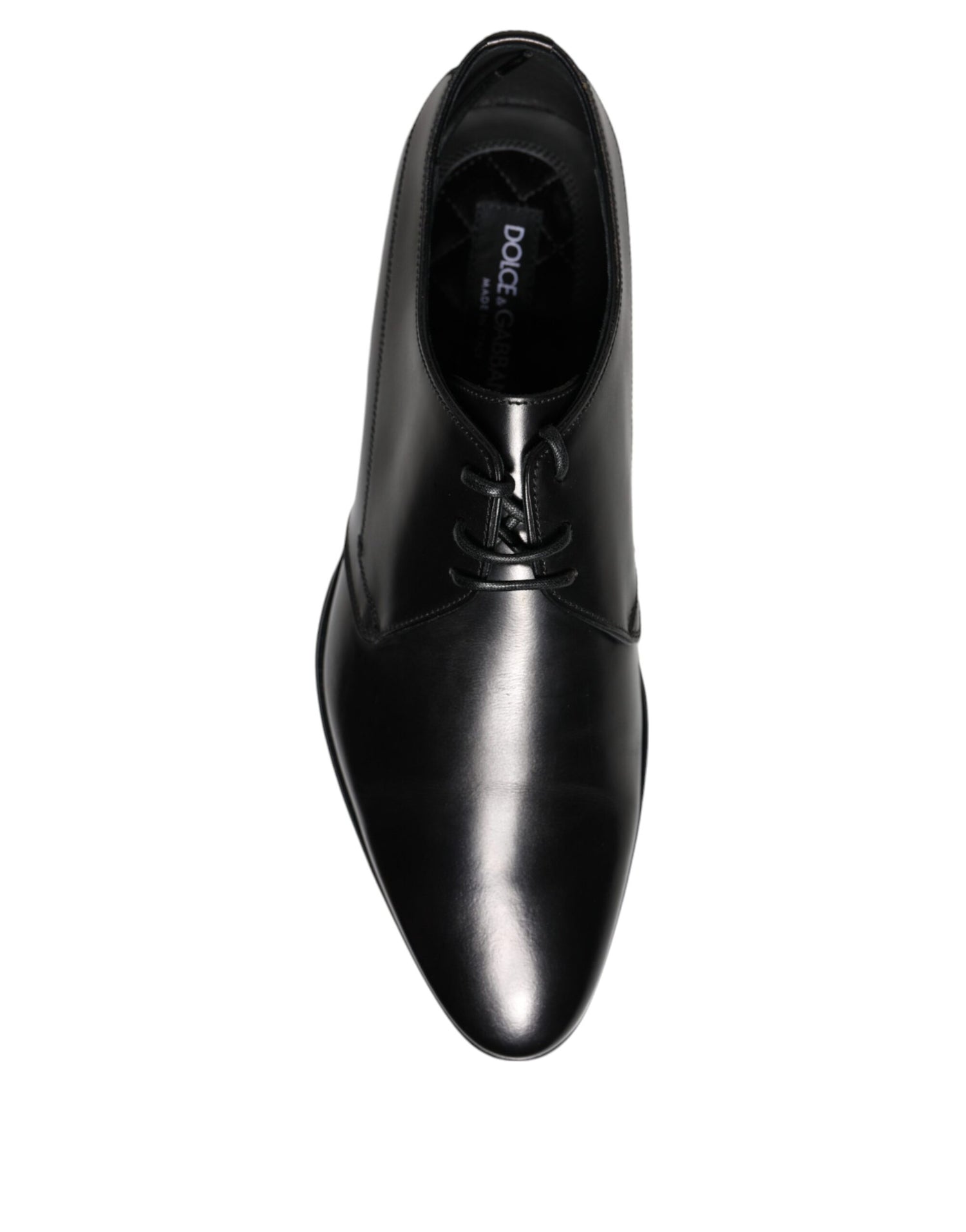 Dolce &amp; Gabbana Black Leather Derby Formal Dress Shoes