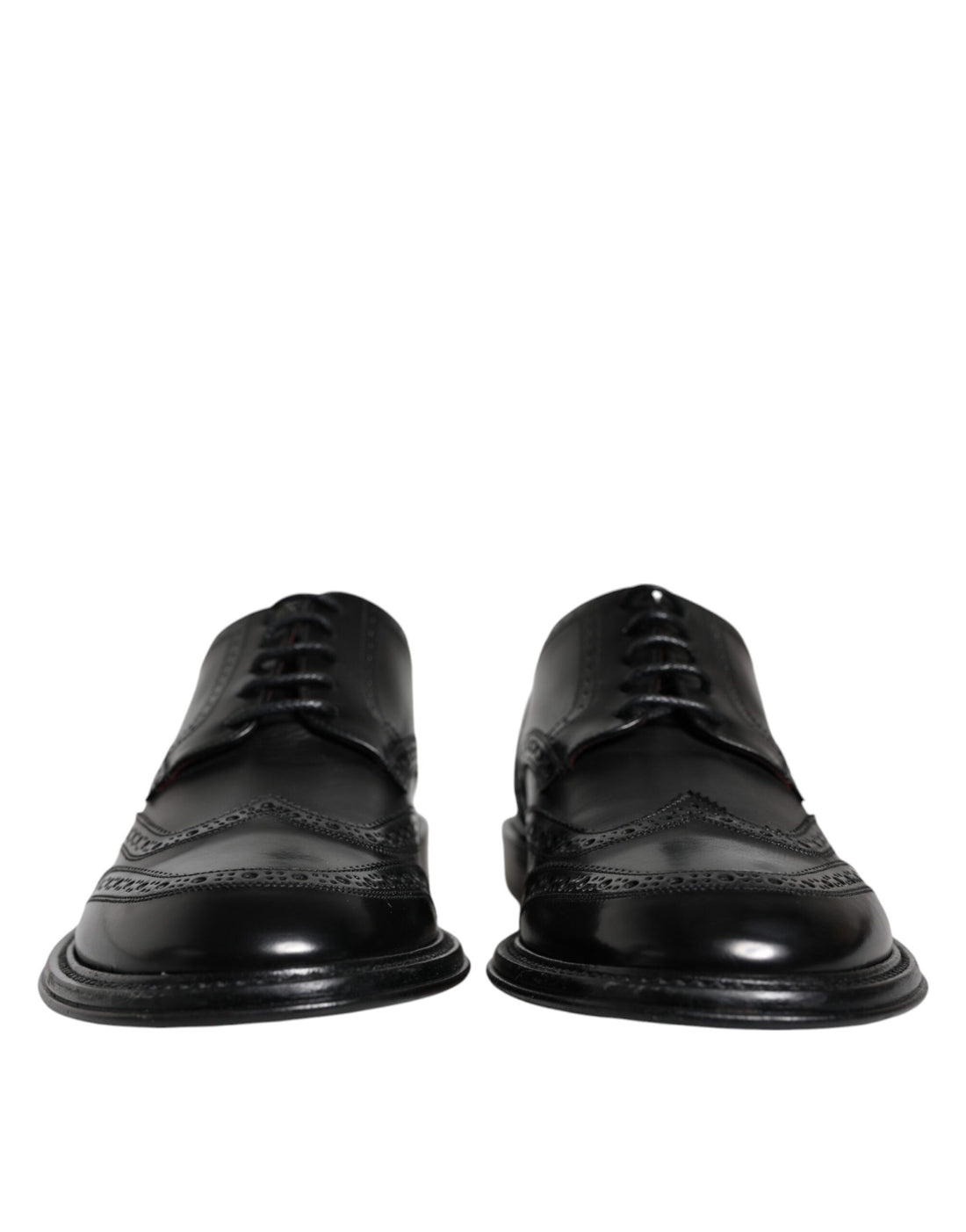 Dolce &amp; Gabbana Black Leather Oxford Wingtip Formal Shoes