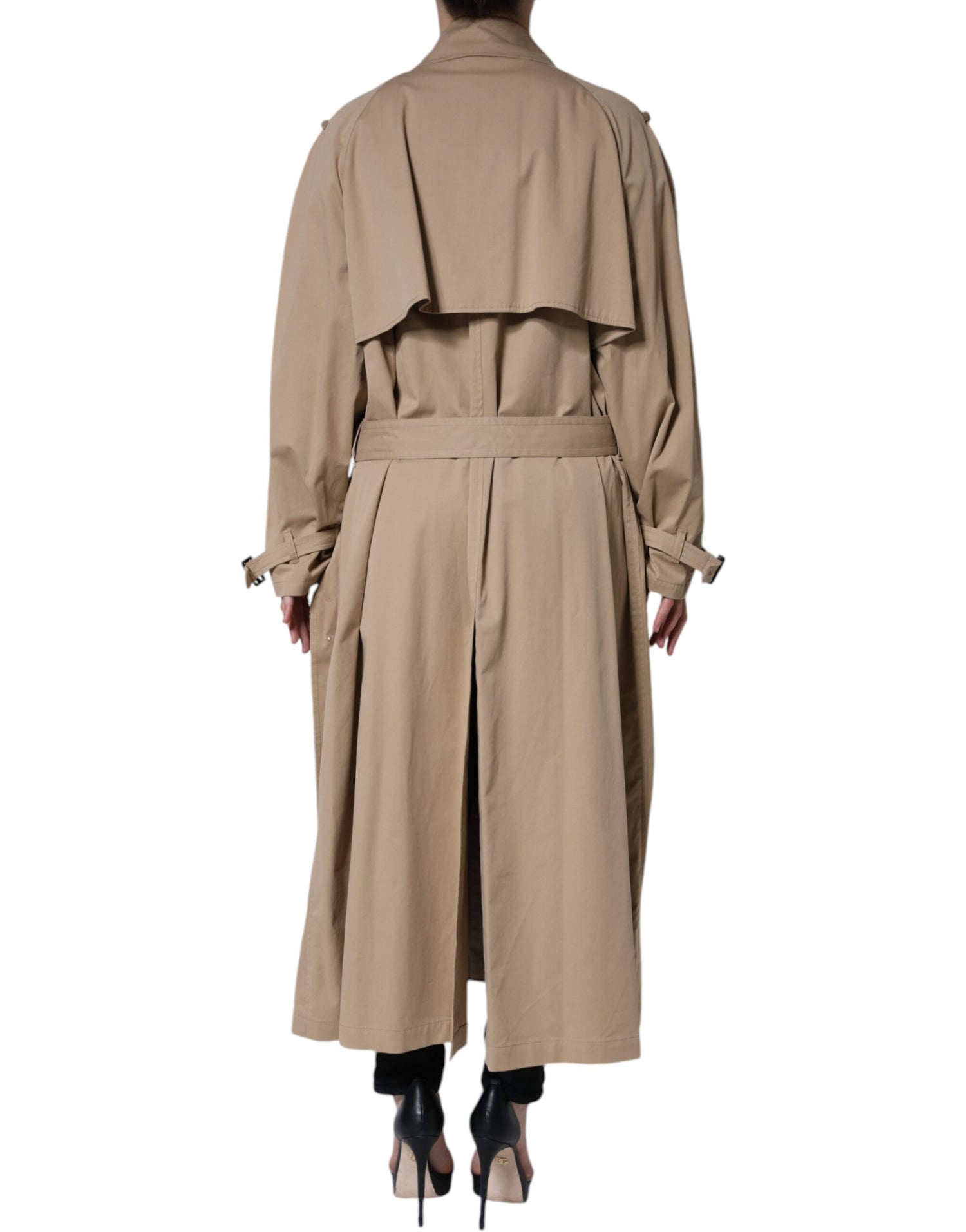 Dolce &amp; Gabbana Khaki Double Breasted Trench Coat Jacket