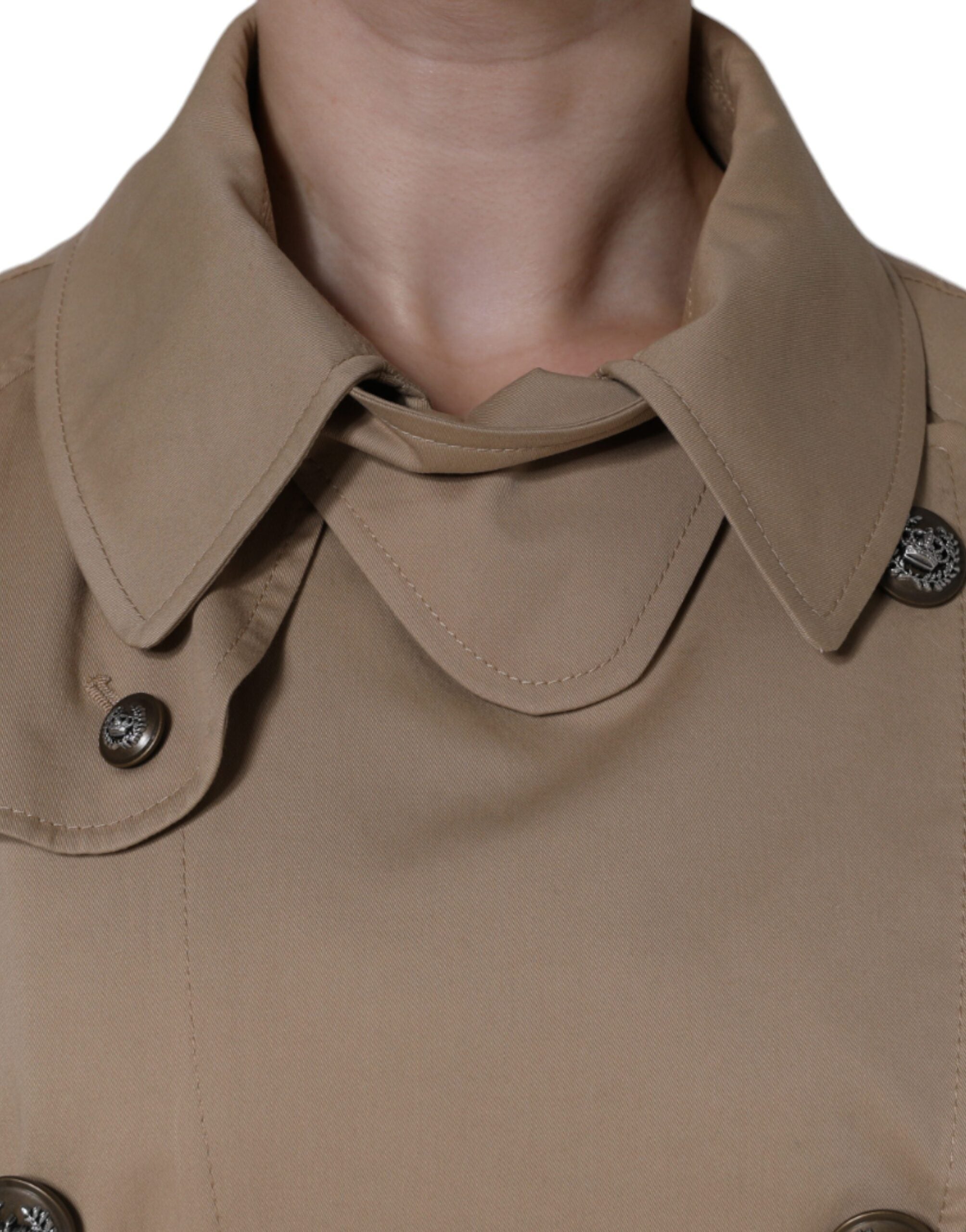 Dolce &amp; Gabbana Khaki Double Breasted Trench Coat Jacket