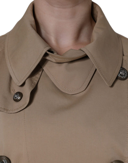 Dolce &amp; Gabbana Khaki Double Breasted Trench Coat Jacket