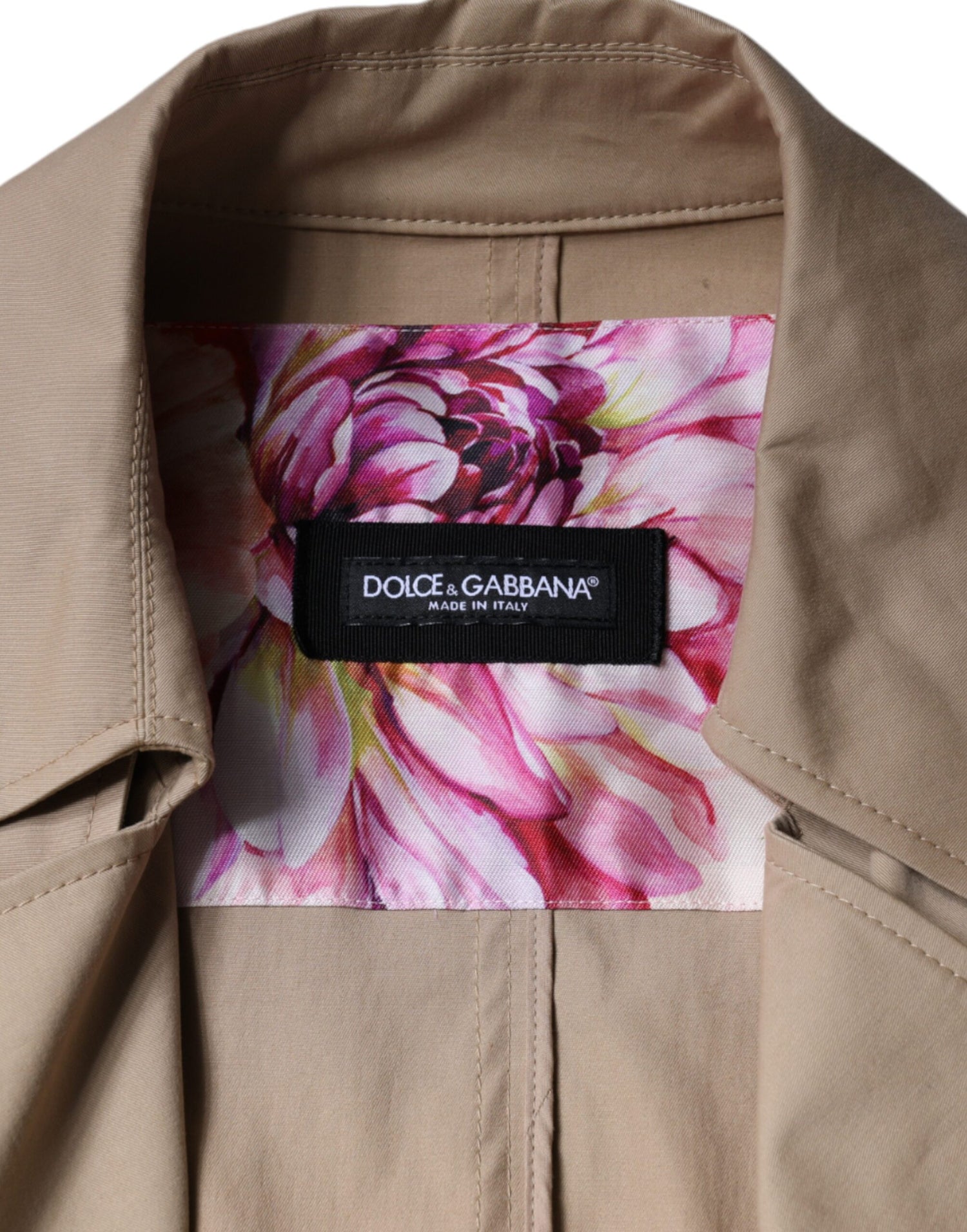 Dolce &amp; Gabbana Khaki Double Breasted Trench Coat Jacket