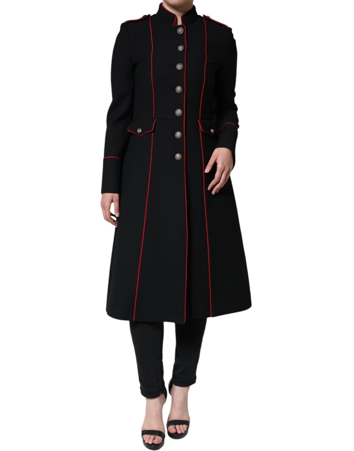 Dolce &amp; Gabbana Black Single Breasted Trench Coat Jacket