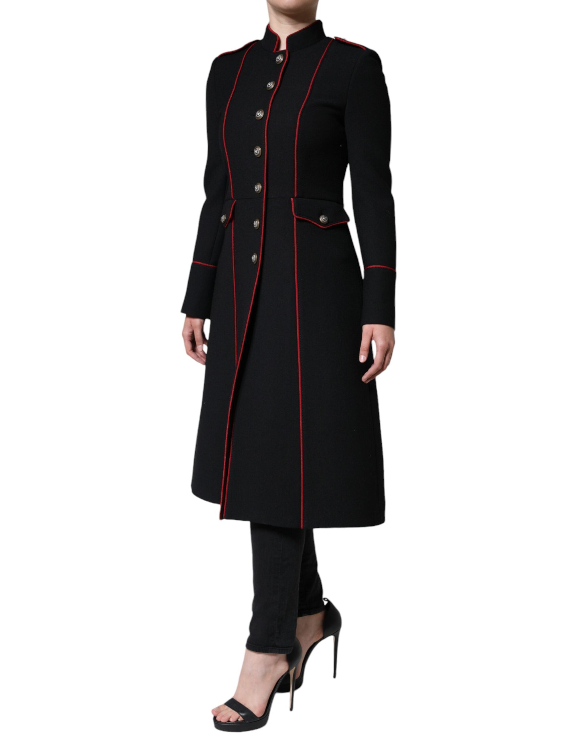 Dolce &amp; Gabbana Black Single Breasted Trench Coat Jacket