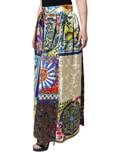 Dolce &amp; Gabbana Multicolor Patchwork Sicily Long Maxi Skirt