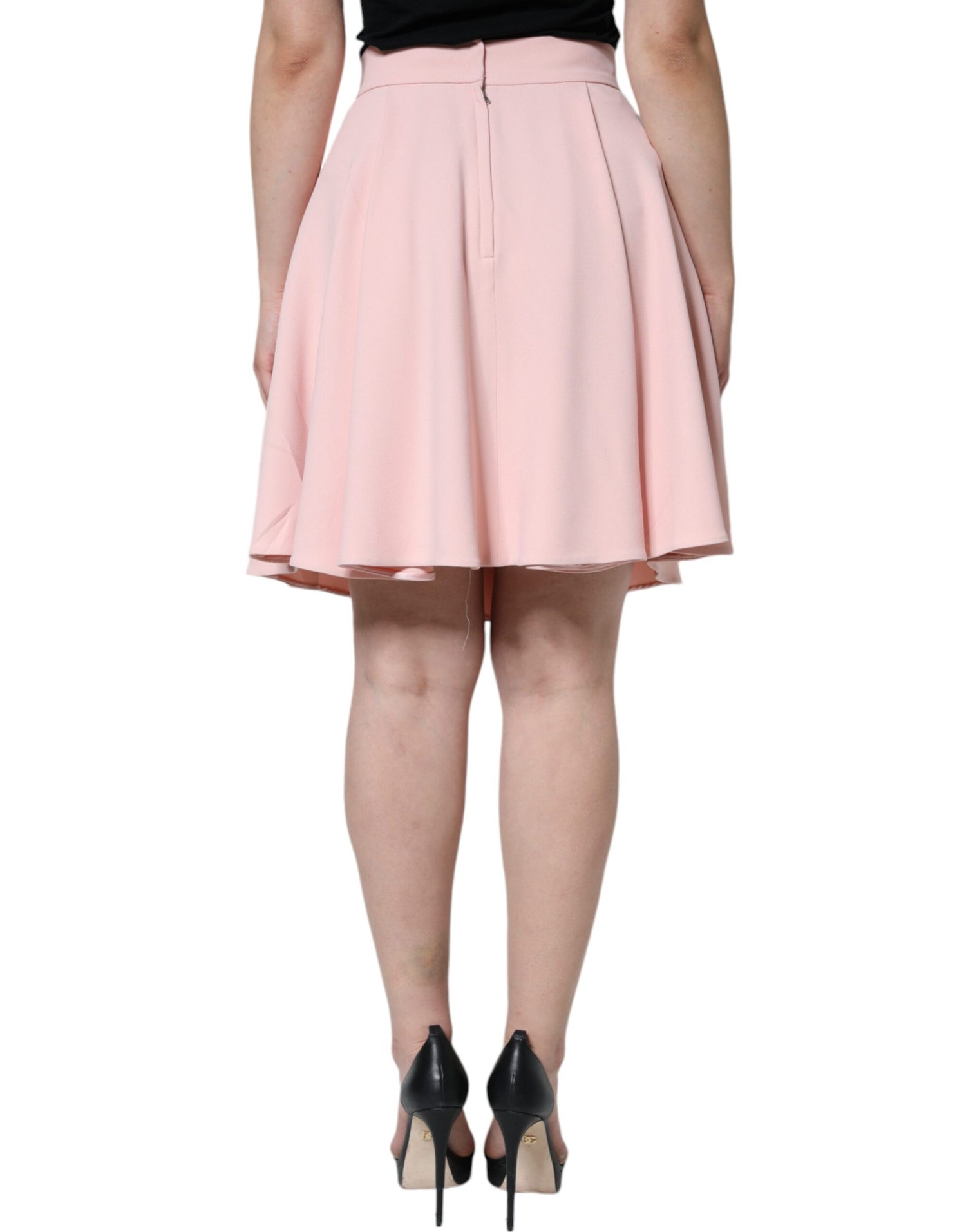 Dolce &amp; Gabbana Pink Viscose High Waist A-line Mini Skirt