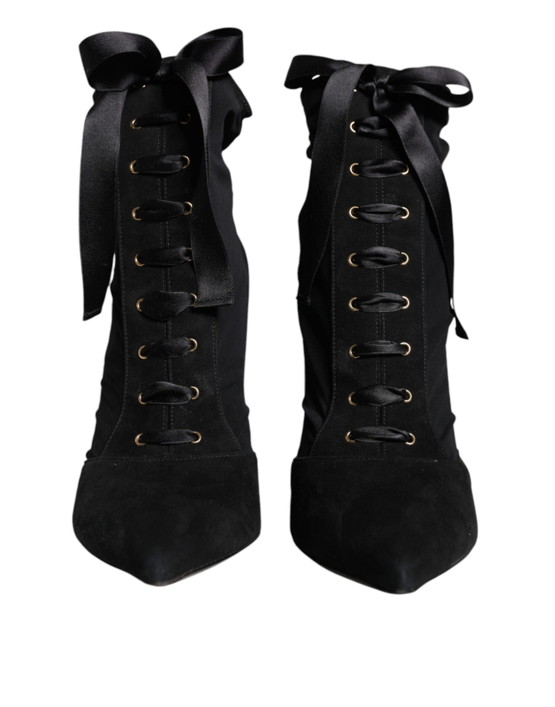 Dolce &amp; Gabbana Black Lace Up Trekking Ankle Boots Shoes