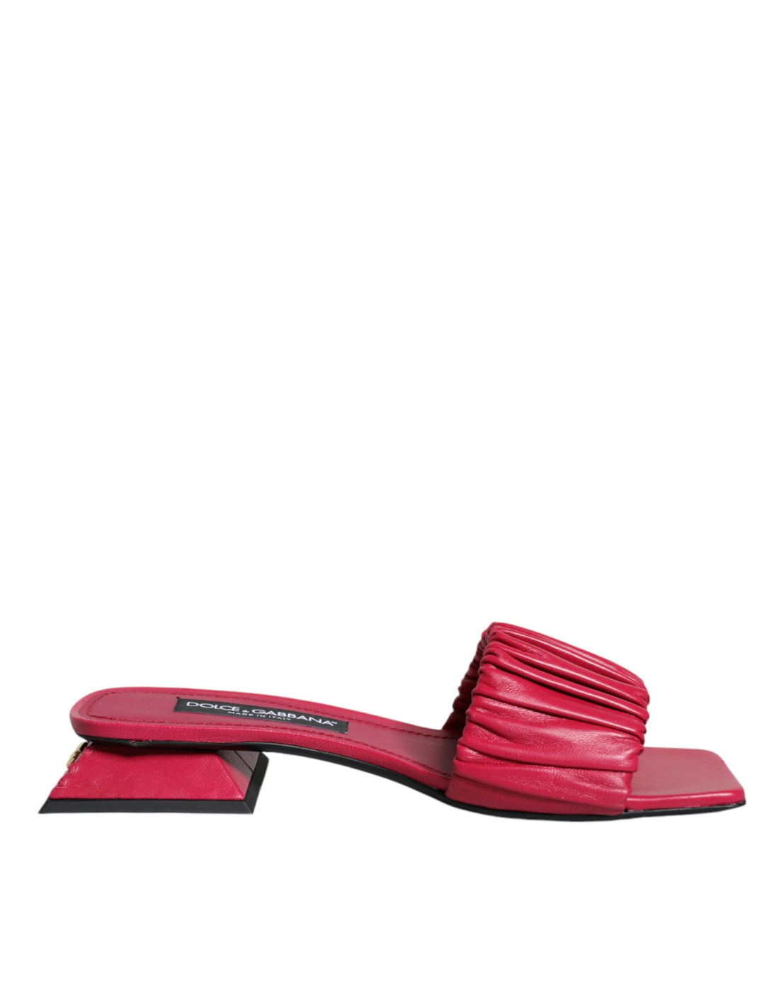 Dolce &amp; Gabbana Fuchsia Leather Slides Flats Sandals Shoes