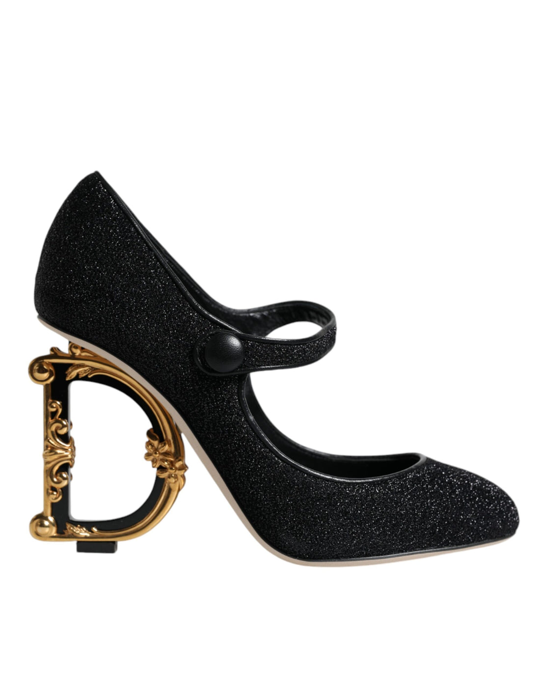 Dolce &amp; Gabbana Black Suede Mary Jane Heel Sandals Shoes