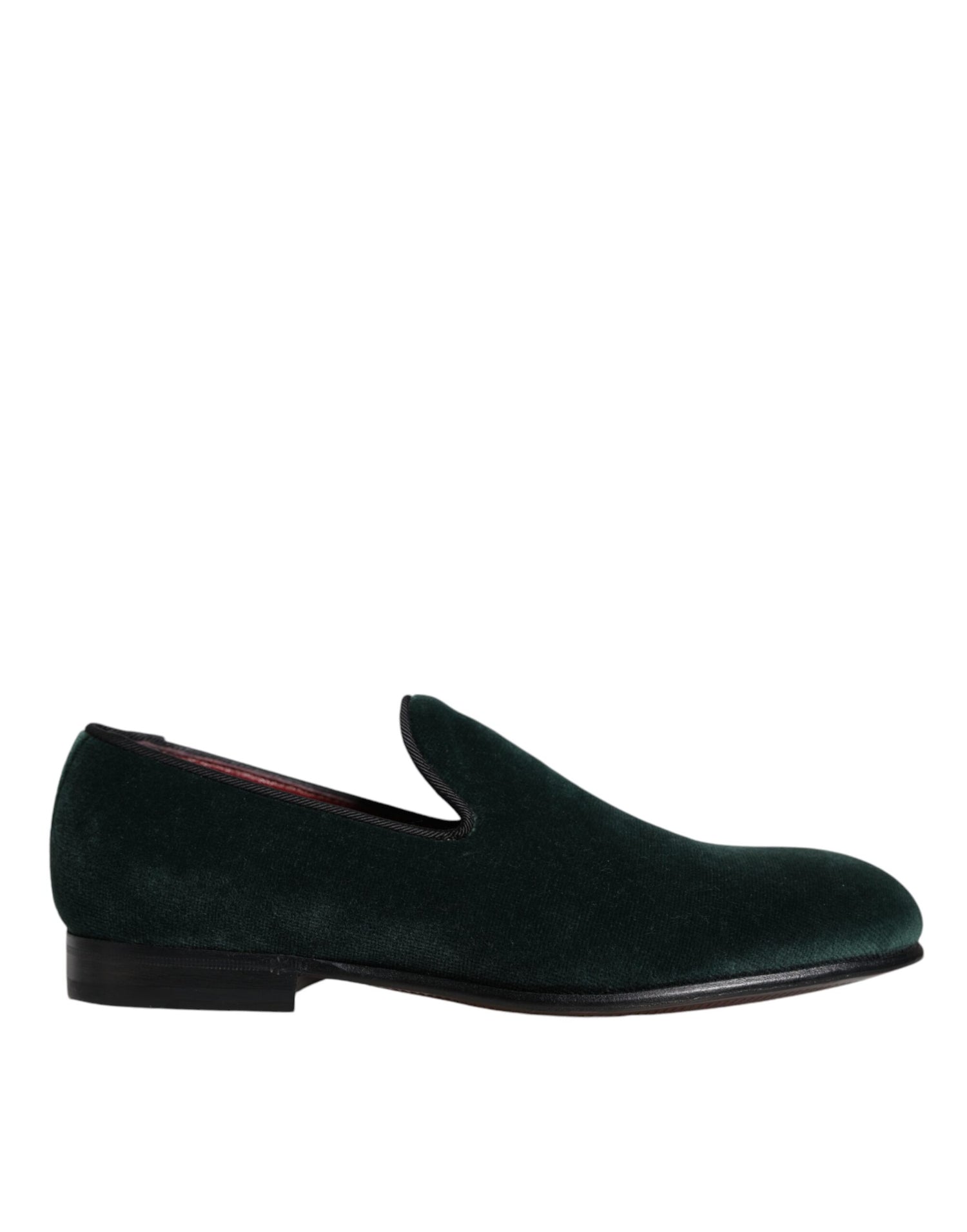 Dolce &amp; Gabbana Green Velvet Slip On Loafers Flats Shoes