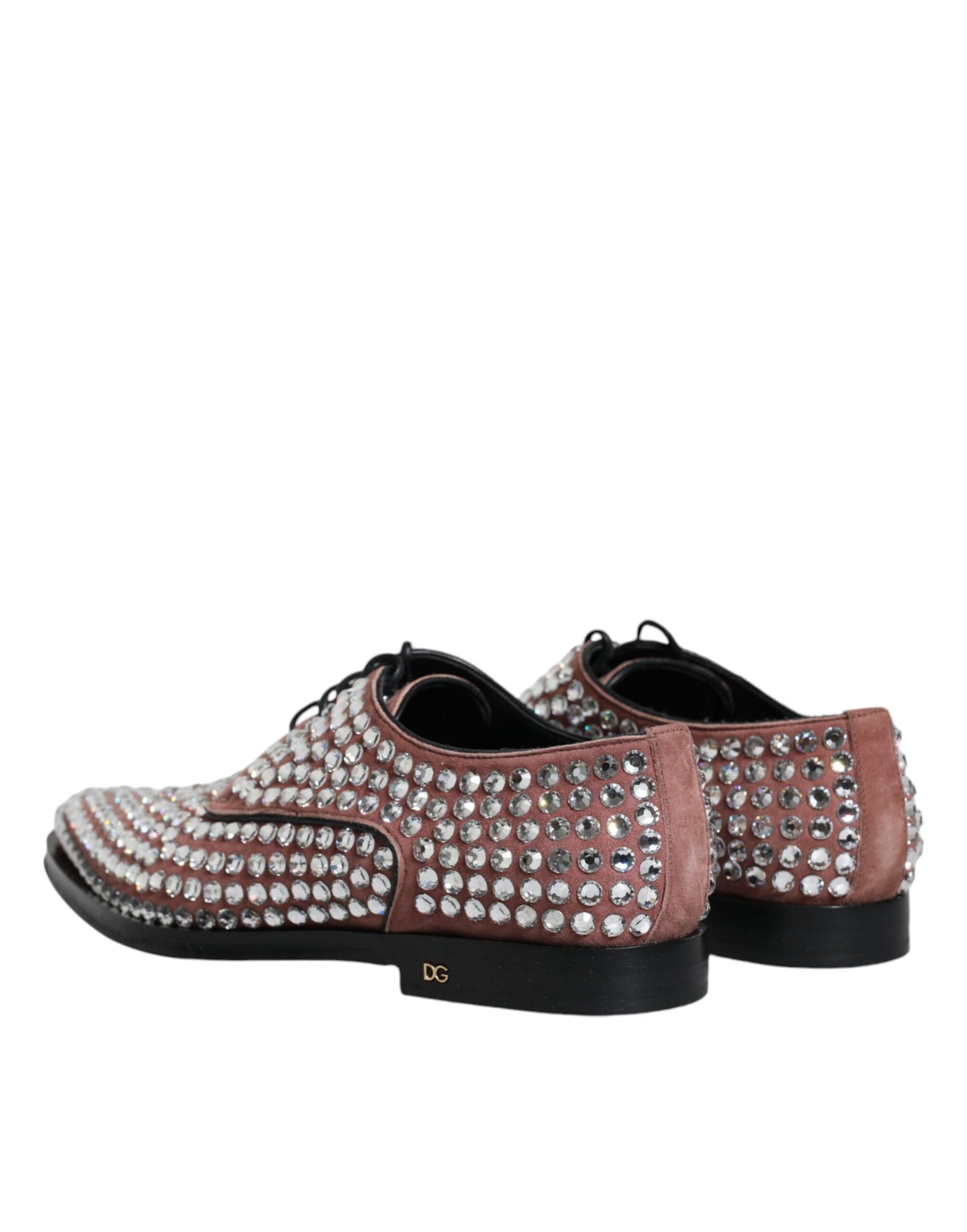 Dolce &amp; Gabbana Brown Strass Embellished Derby Dress Shoes