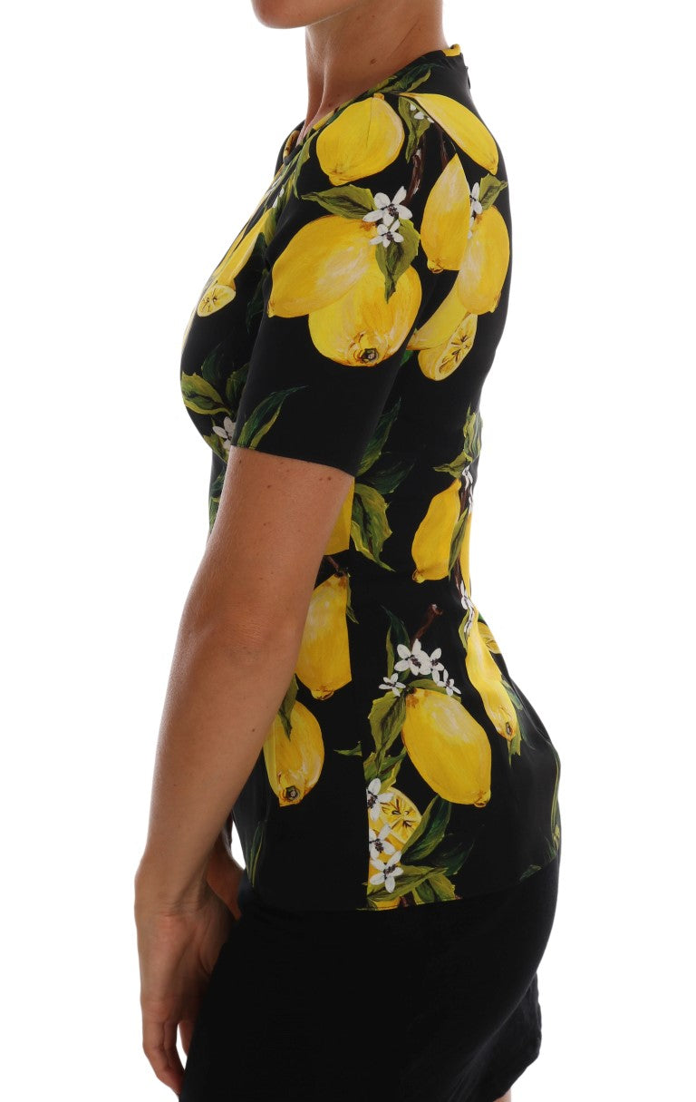 Dolce &amp; Gabbana Sicilian Lemon Print Silk Blouse