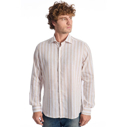 Baldinini Trend White Linen Shirt