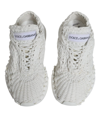 Dolce &amp; Gabbana White Knitted Daymaster Sneakers Shoes