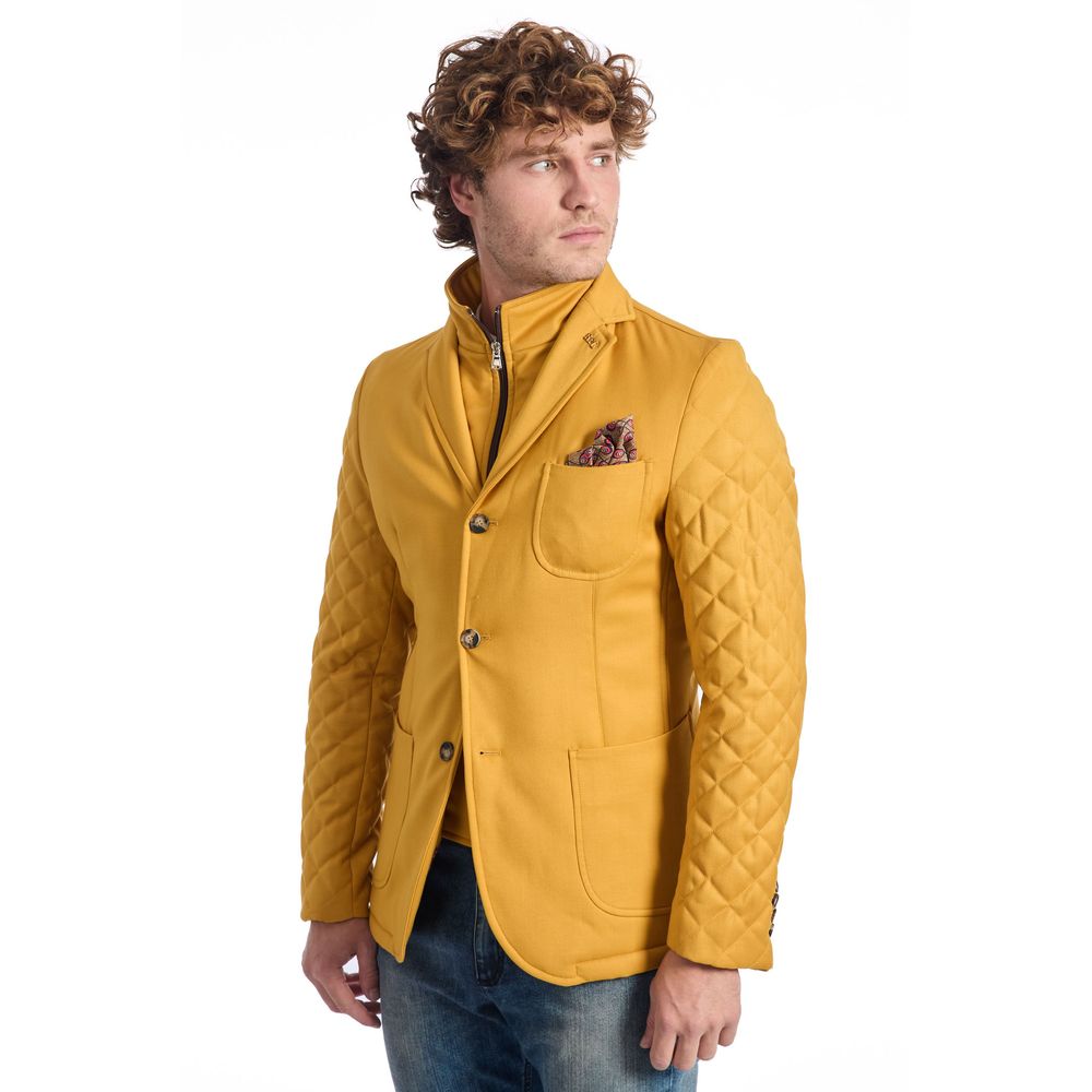 Roberto Pepe Luxury Yellow Polyester Jacket