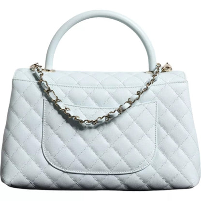 Chanel Blue Flap Top Handle Medium Robin Egg Coco Handle Bag