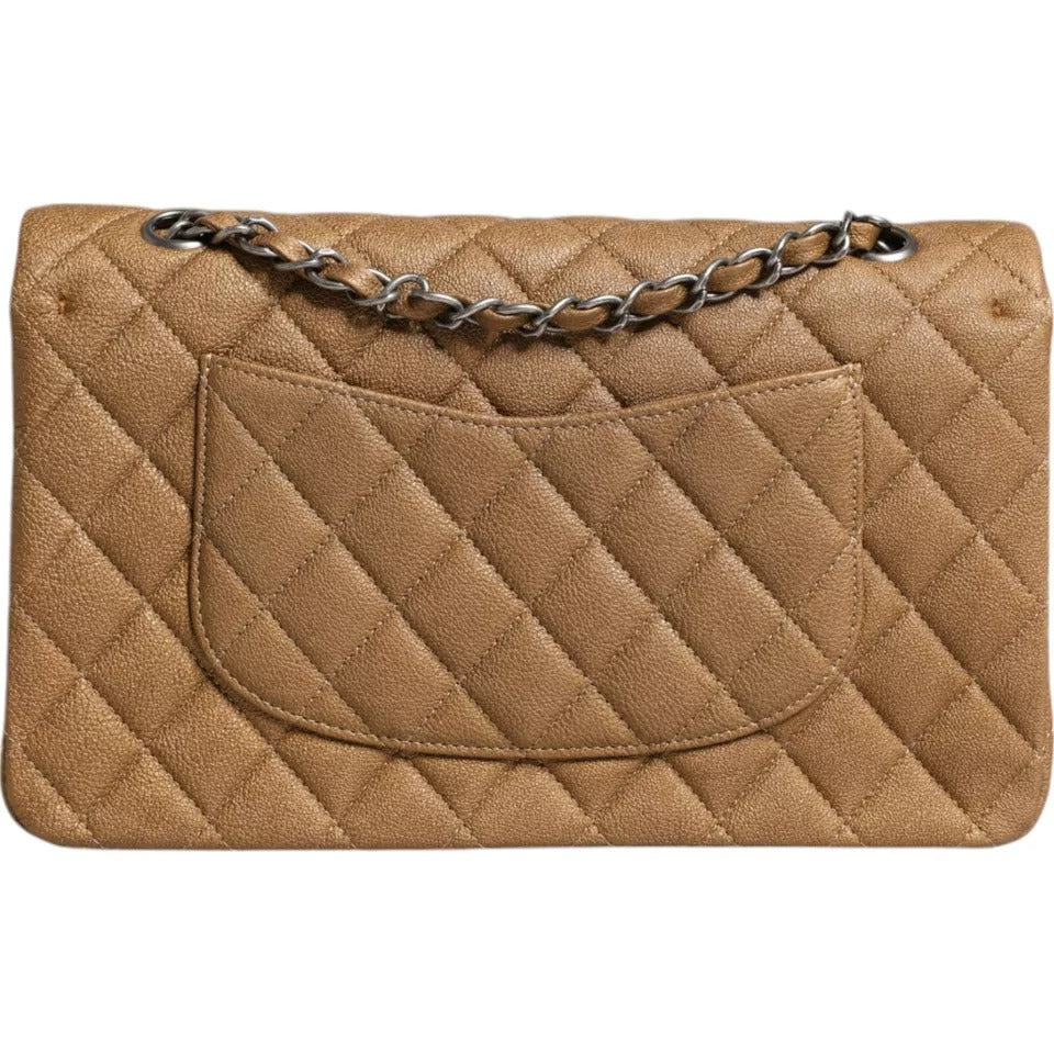 Chanel Dark Gold Medium Classic Double Flap Ruthenium Shoulder Bag