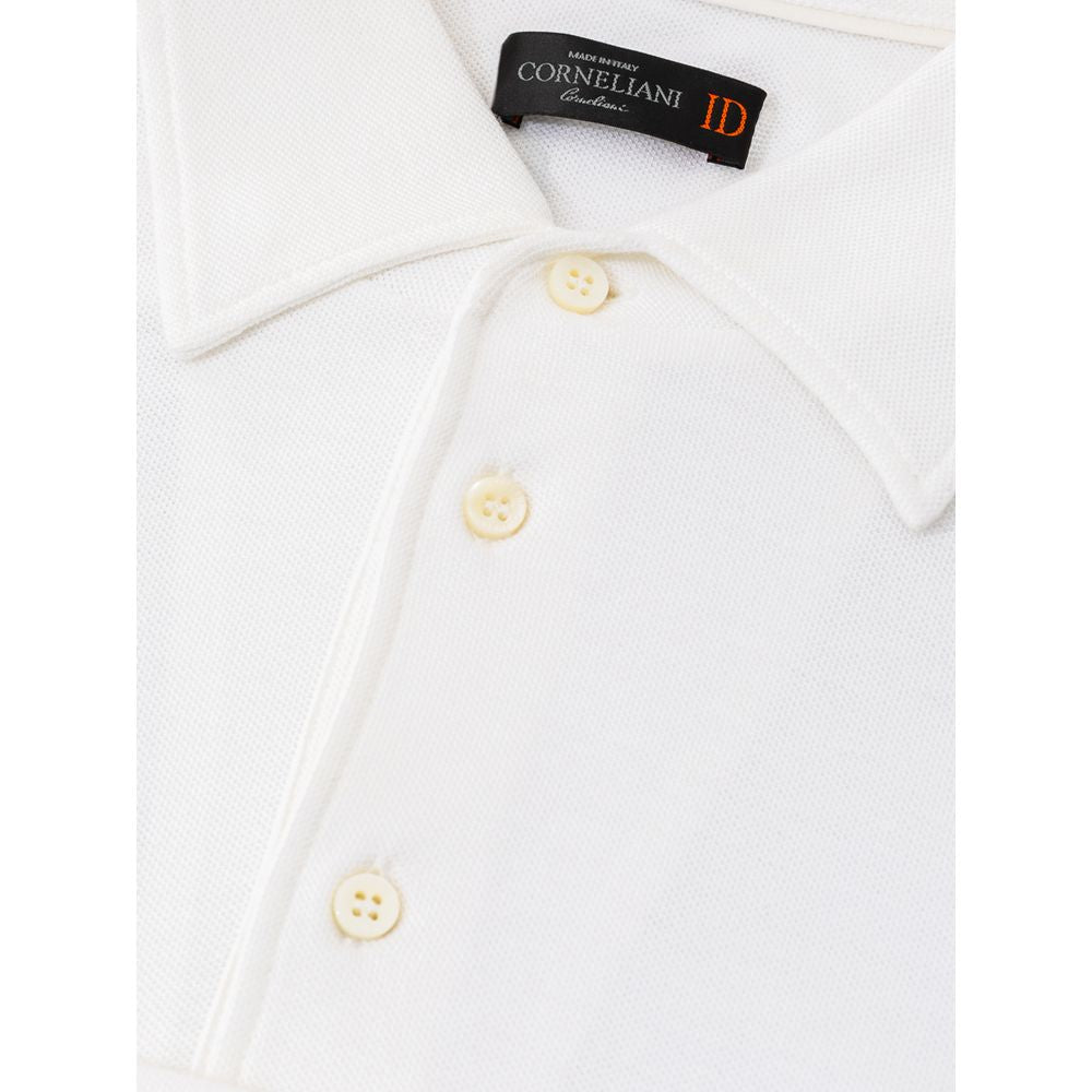 Corneliani White Cotton Polo Shirt