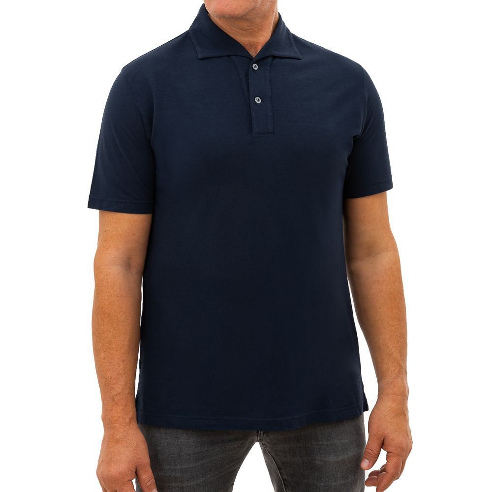 Corneliani Blue Cotton Polo Shirt