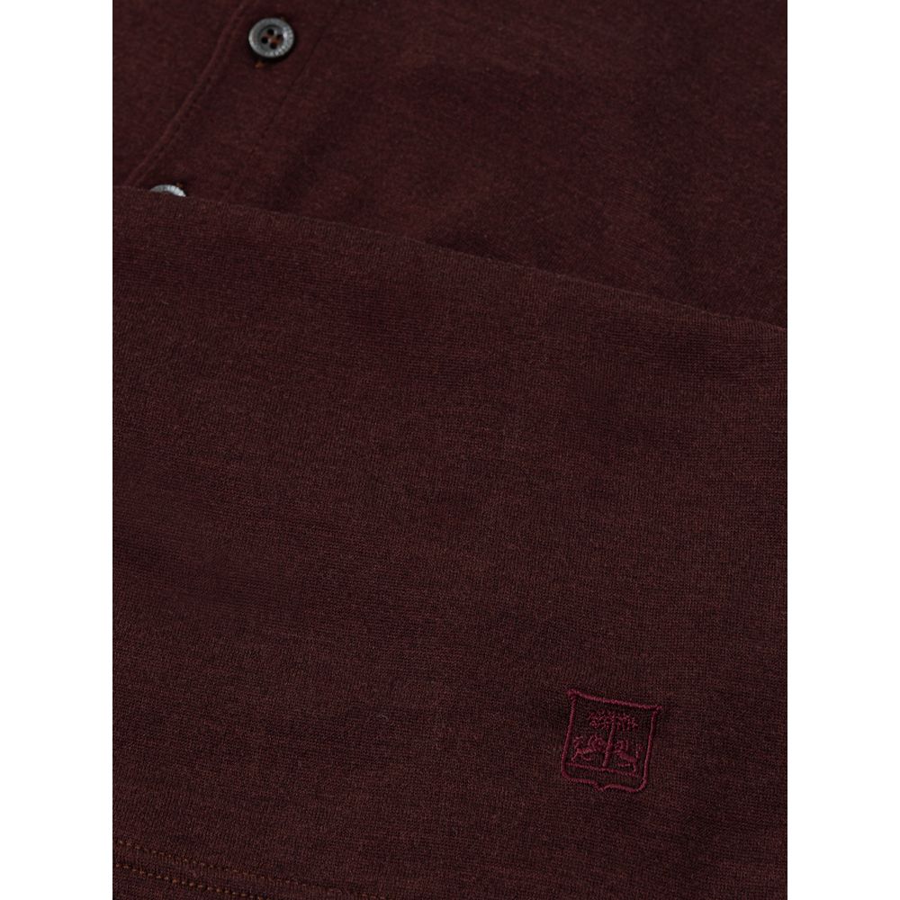 Corneliani Bordeaux Wool Polo Shirt