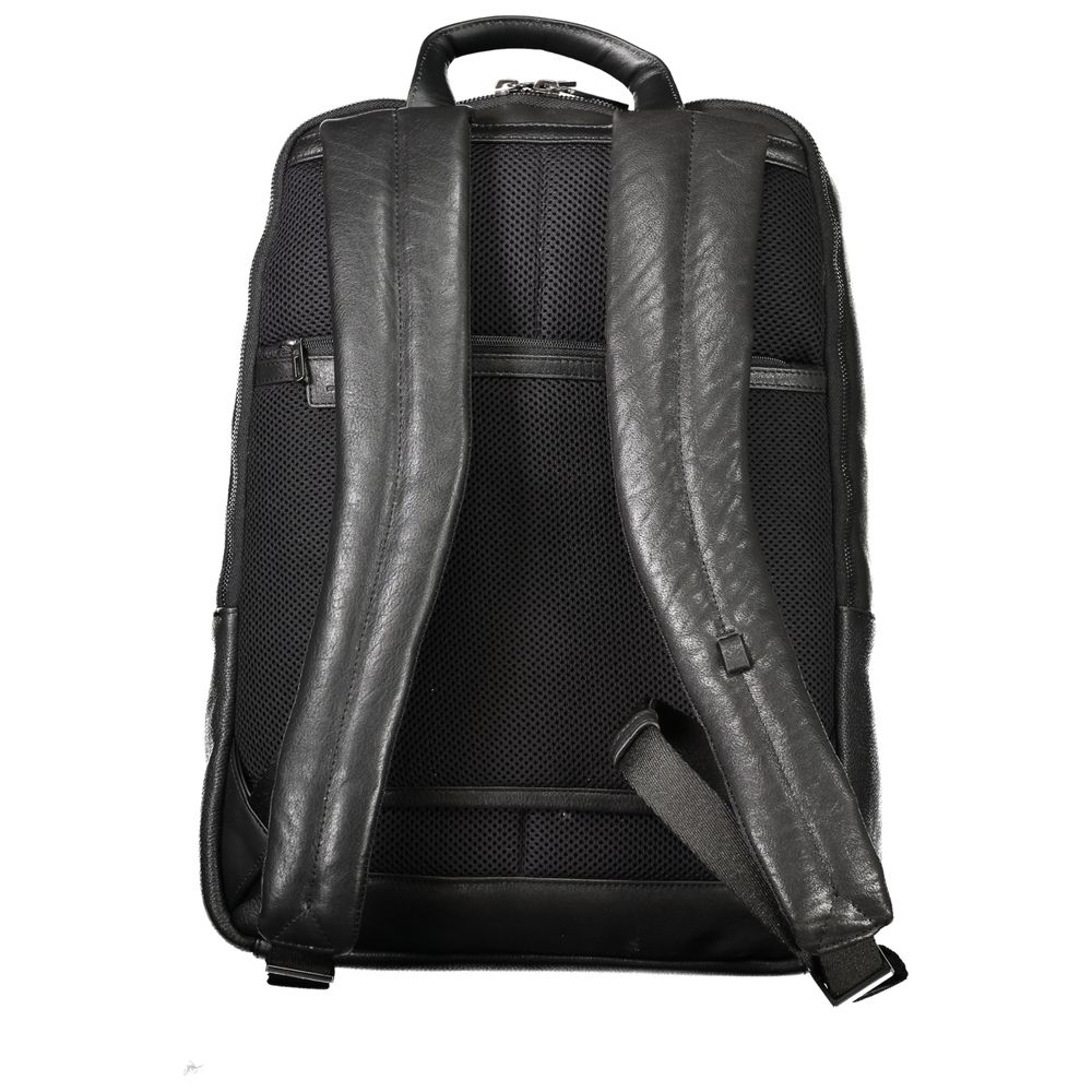 Piquadro Black Leather Backpack