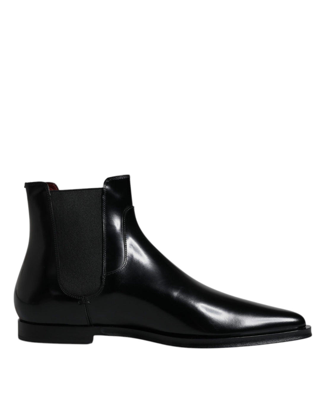 Dolce &amp; Gabbana Black Leather Chelsea Men Ankle Boots Shoes