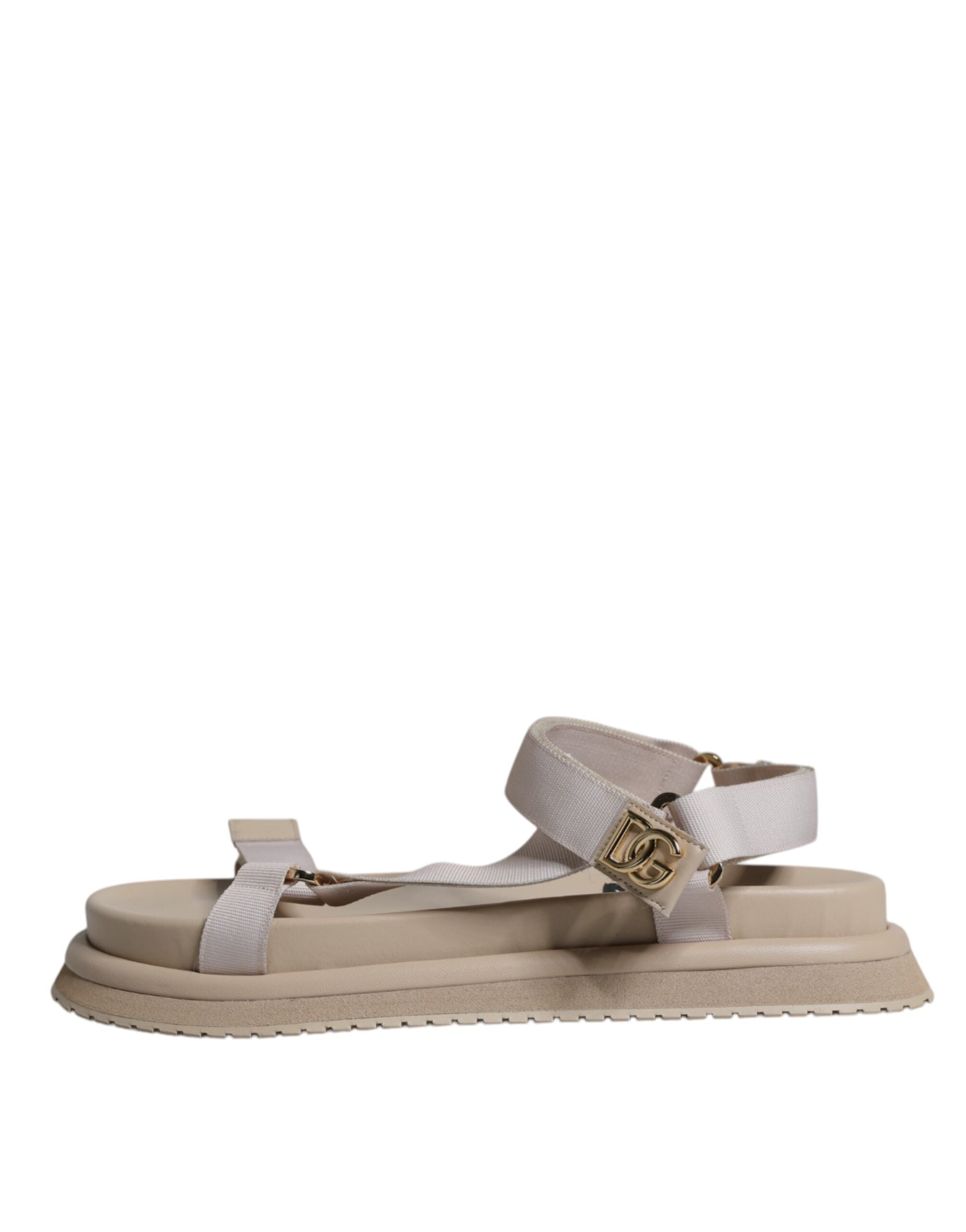 Dolce &amp; Gabbana Beige Nappa Devotion Strap Men Sandals Shoes