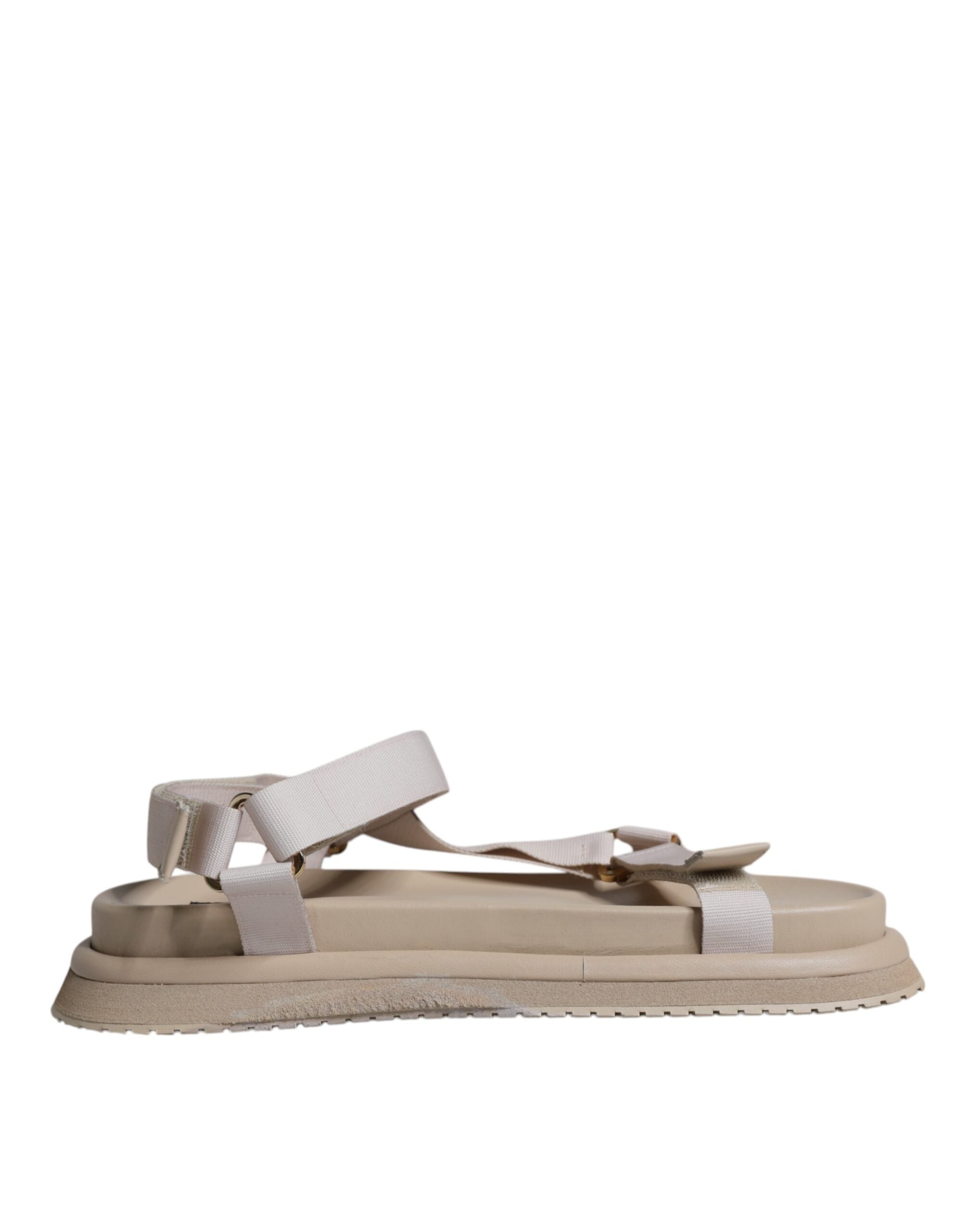 Dolce &amp; Gabbana Beige Nappa Devotion Strap Men Sandals Shoes