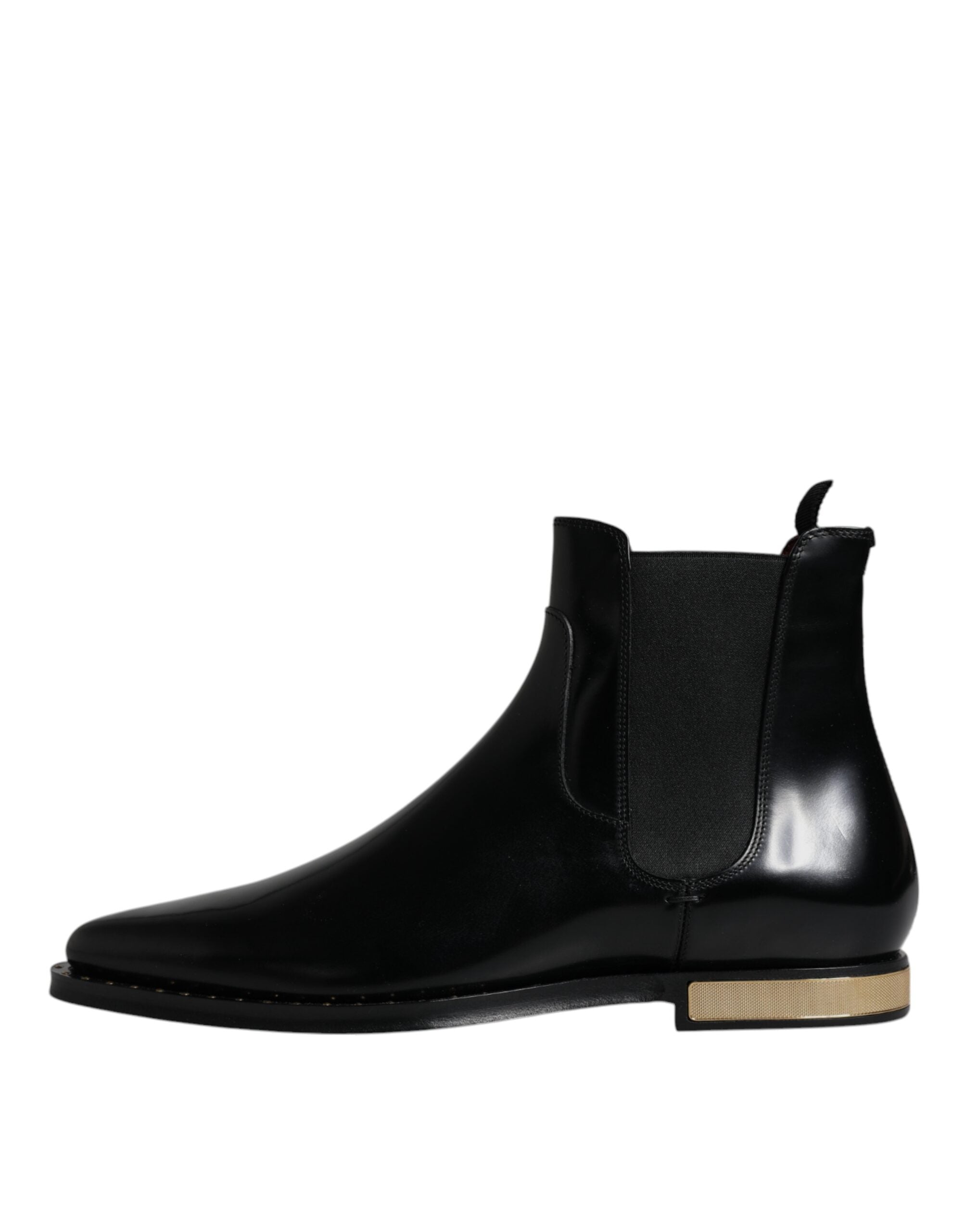 Dolce &amp; Gabbana Black Leather Chelsea Ankle Boots Shoes