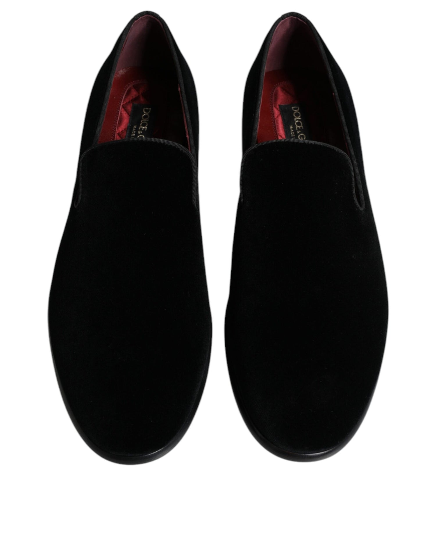 Dolce &amp; Gabbana Black Suede Leather Slippers Loafers Shoes