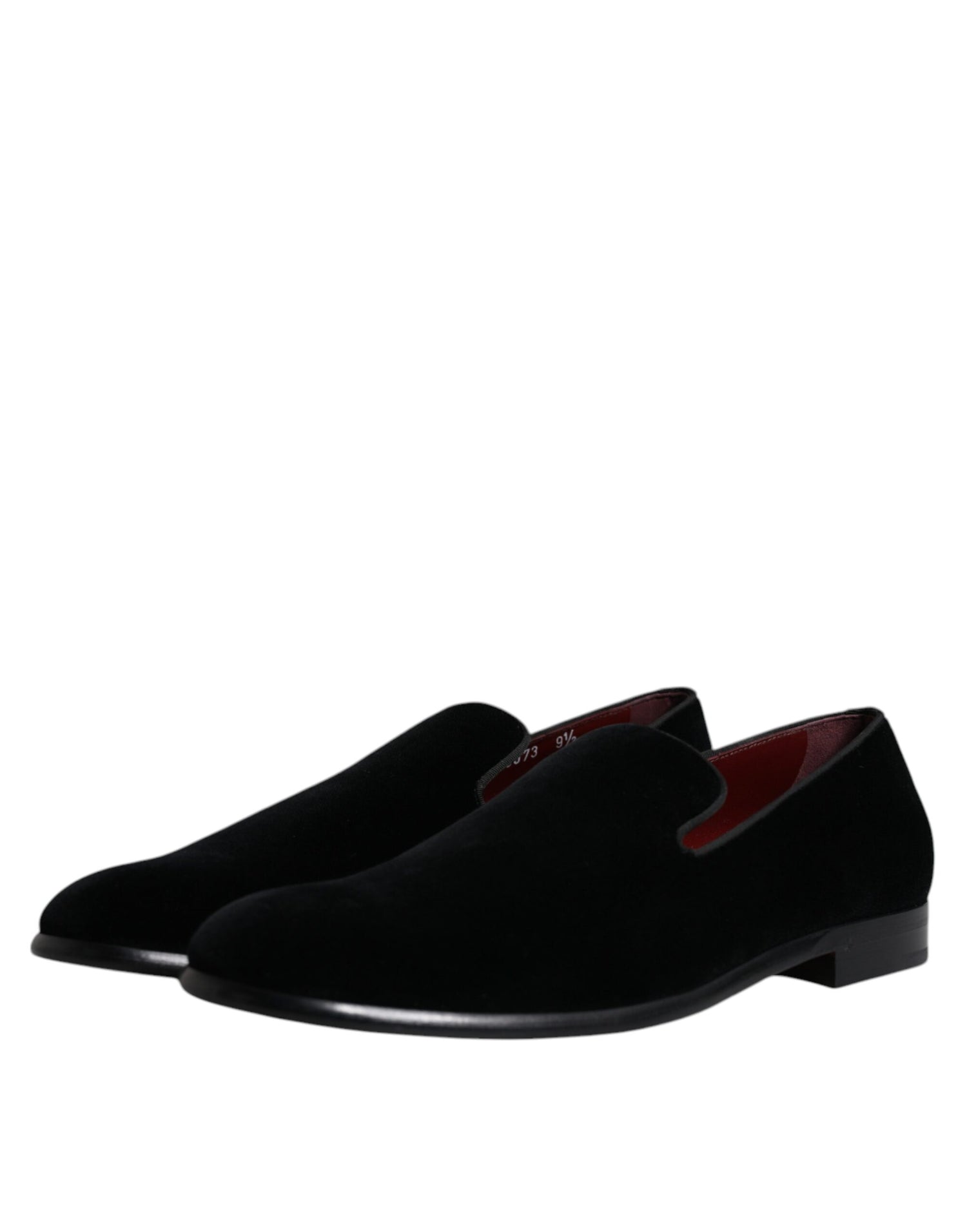 Dolce &amp; Gabbana Black Suede Leather Slippers Loafers Shoes