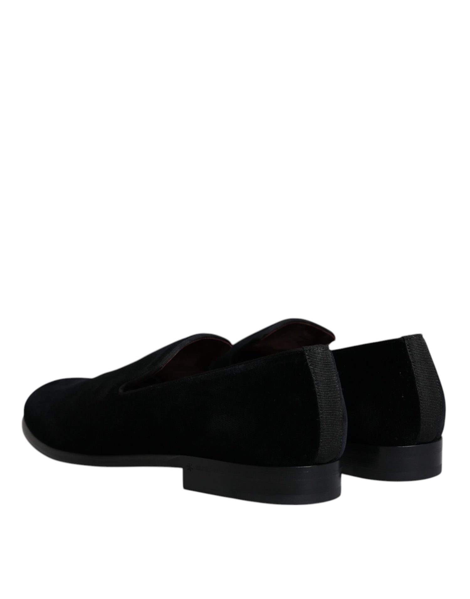 Dolce &amp; Gabbana Black Suede Leather Slippers Loafers Shoes