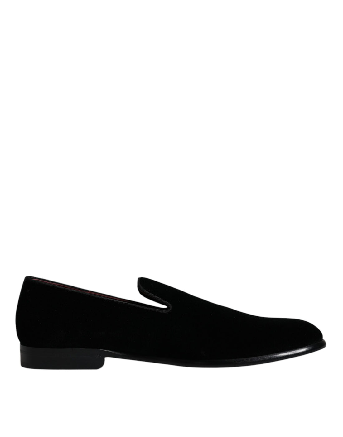 Dolce &amp; Gabbana Black Suede Leather Slippers Loafers Shoes