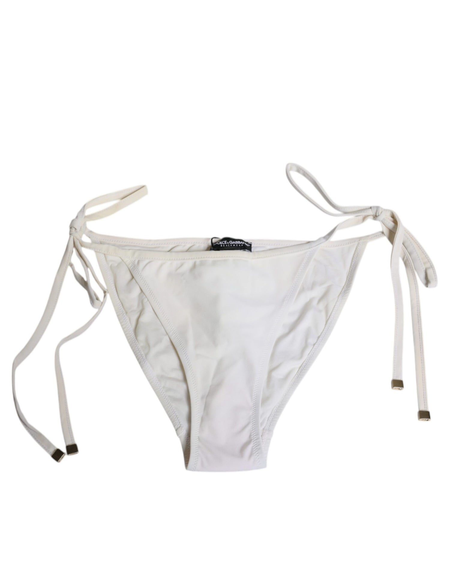 Dolce &amp; Gabbana White Nylon Bottom Beachwear Swimwear Bikini