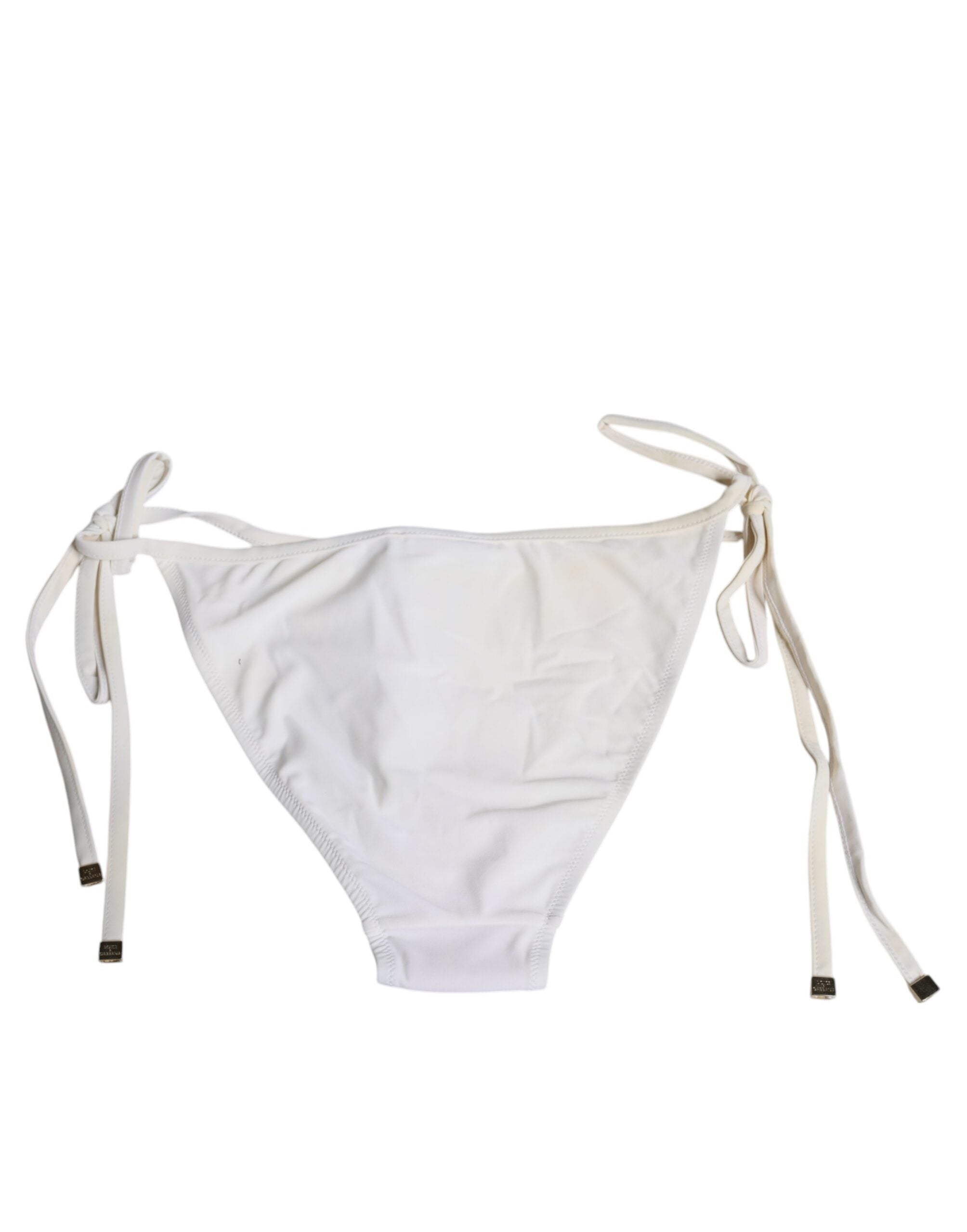 Dolce &amp; Gabbana White Nylon Bottom Beachwear Swimwear Bikini