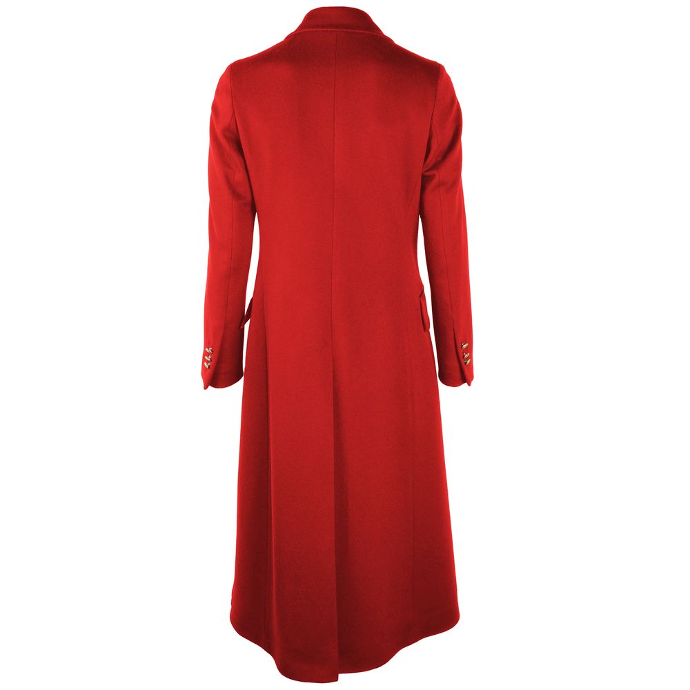 Made in Italy Red Wool Vergine Jackets &amp; Coat