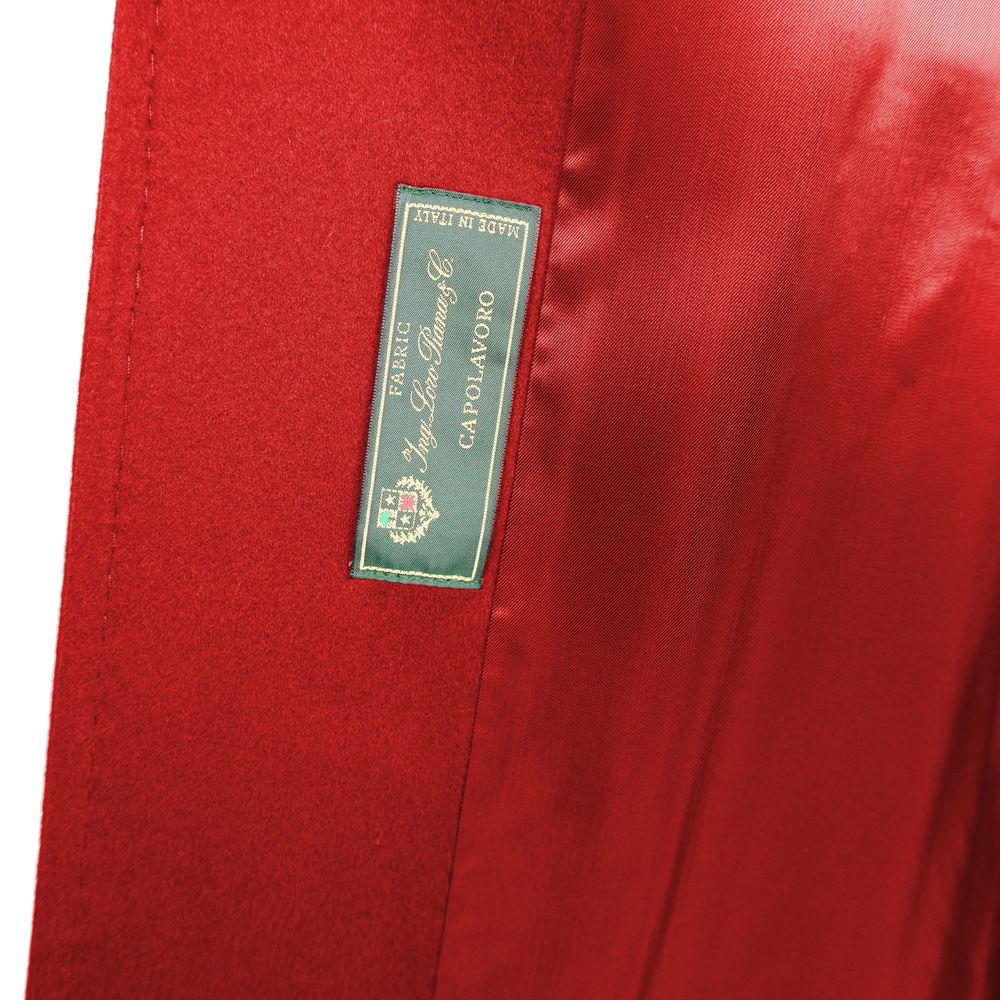 Made in Italy Red Wool Vergine Jackets &amp; Coat