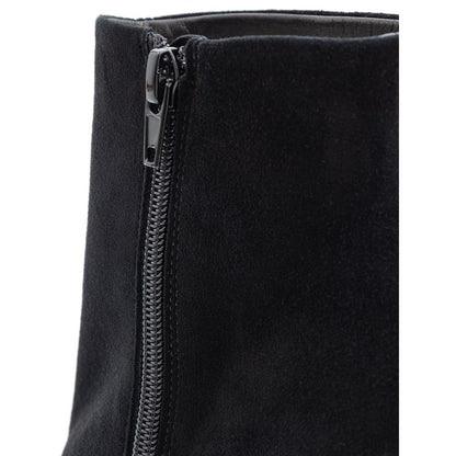 Elisabetta Franchi Black Leather Scamociata Boot