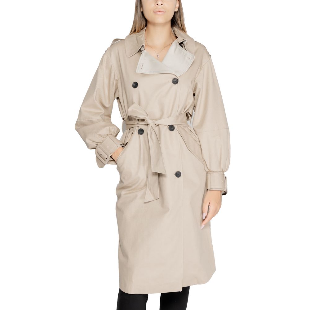 Desigual Beige Cotton Jackets &amp; Coat