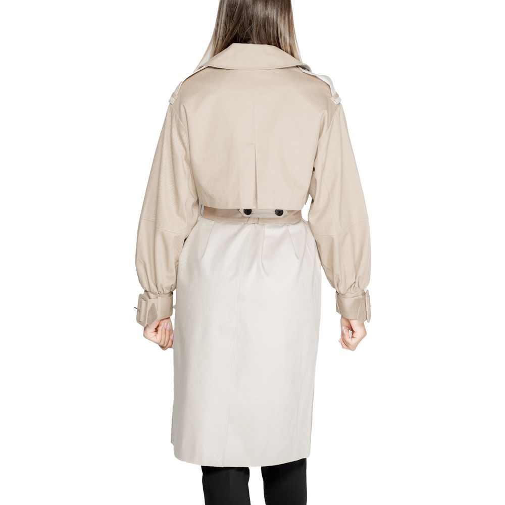 Desigual Beige Cotton Jackets &amp; Coat