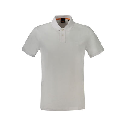 Hugo Boss White Cotton Polo Shirt