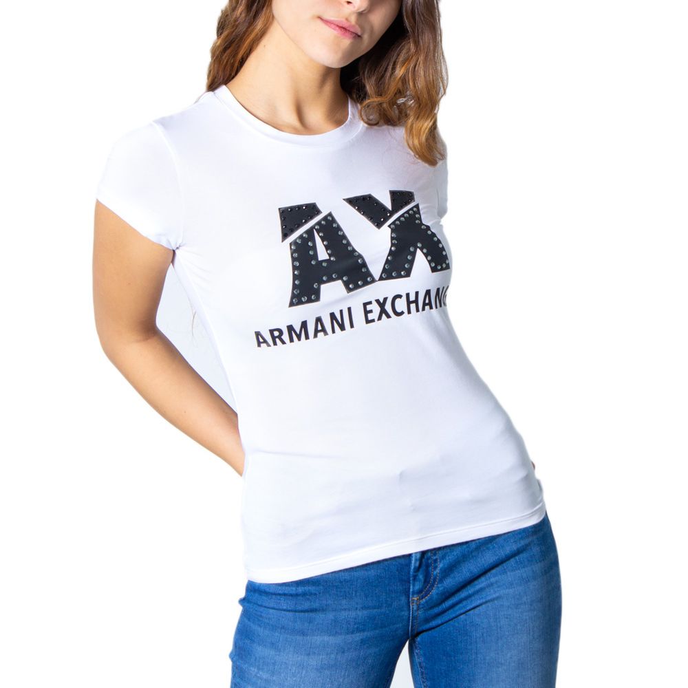 Armani Exchange White Cotton Tops &amp; T-Shirt