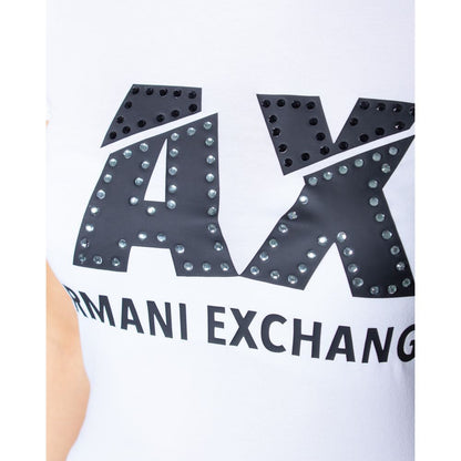 Armani Exchange White Cotton Tops &amp; T-Shirt