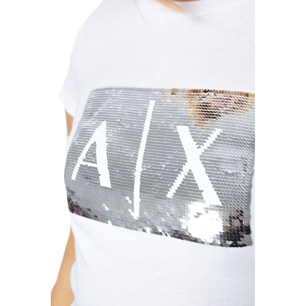 Armani Exchange White Cotton Tops &amp; T-Shirt